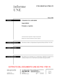 UNE-ISO/PAS 17001:2006 IN