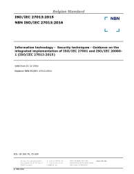 NBN ISO/IEC 27013:2016