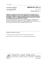 NBN EN ISO 15614-14:2013