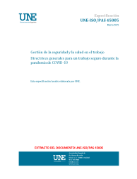 ESPECIFICACION UNE-ISO/PAS 45005:2021