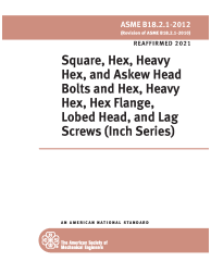 ASME B18.2.1-2012 (R2021) + ERRATA