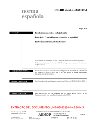 UNE-HD 60364-4-42:2014/A1:2015