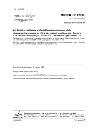 NBN EN ISO 22794:2009