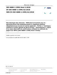 NBN EN ISO 6888-1:1999/A2:2018
