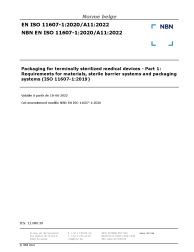 NBN EN ISO 11607-1:2020/A11:2022