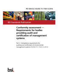PD CEN/CLC ISO/IEC TS 17021-2:2016
