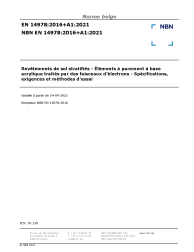 NBN EN 14978:2016+A1:2021
