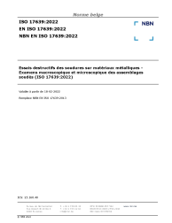 NBN EN ISO 17639:2022