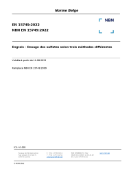 NBN EN 15749:2022