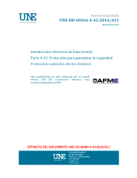 UNE-HD 60364-4-42:2014/A11:2022