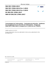 NBN EN ISO/IEC 27001:2017