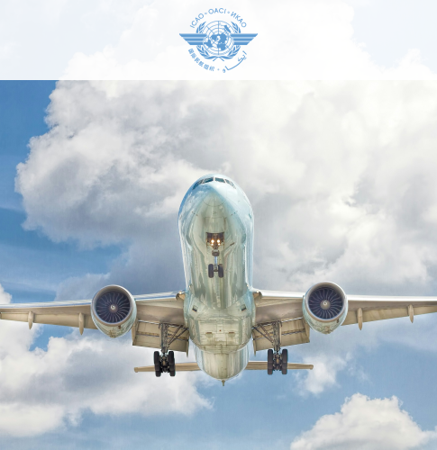 ICAO cover Cover picture of ICAO, it shows a plane in the sky. Up top is the ICAO logo