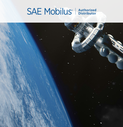SAE Mobilus cover SAE Mobilus's cover picture depicting a station in space with a bit of the Earth visible among the stars. Up top is the SAE Mobilus logo on a white rectangle.