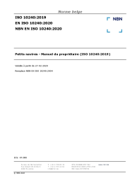 NBN EN ISO 10240:2020