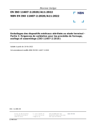 NBN EN ISO 11607-2:2020/A11:2022
