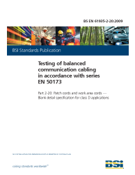 BS EN 61935-2-20:2009