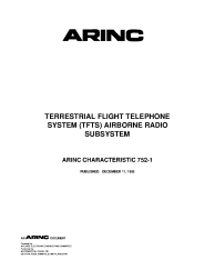 ARINC Characteristic 752-1:1995
