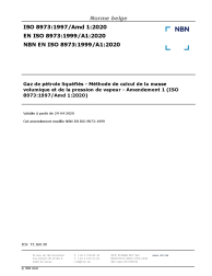 NBN EN ISO 8973:1999/A1:2020