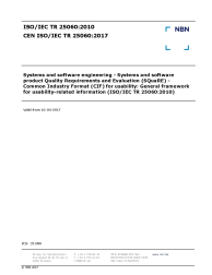 CEN ISO/IEC TR 25060:2017