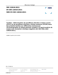 NBN EN ISO 22818:2021