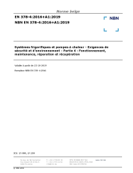 NBN EN 378-4:2016+A1:2019